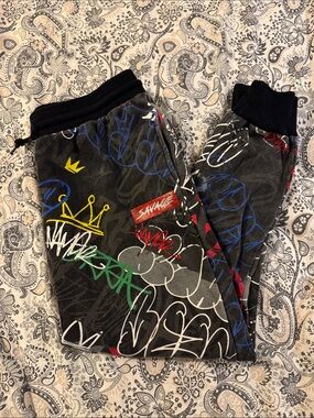 ⭐️Prime Threads Boys Fleece Graffiti Joggers (Size: XL)